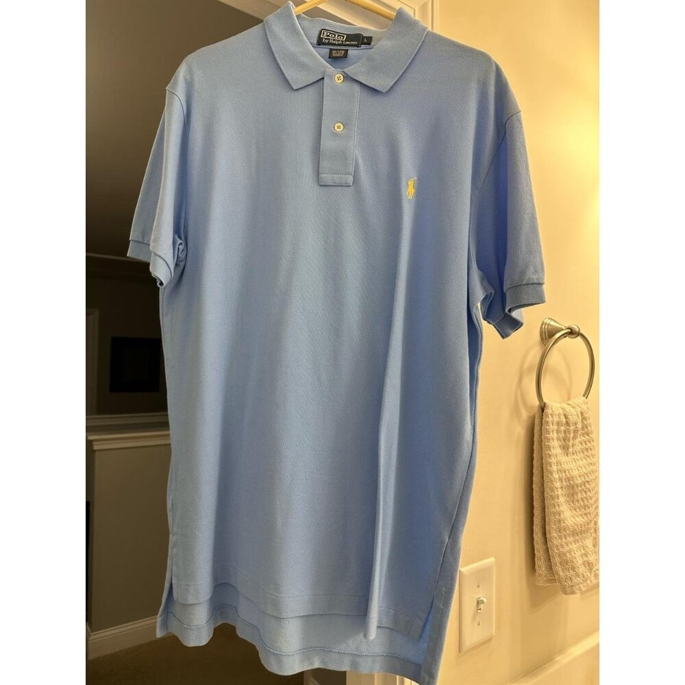 Polo Ralph Lauren mens baby blue polo shirt, size L
